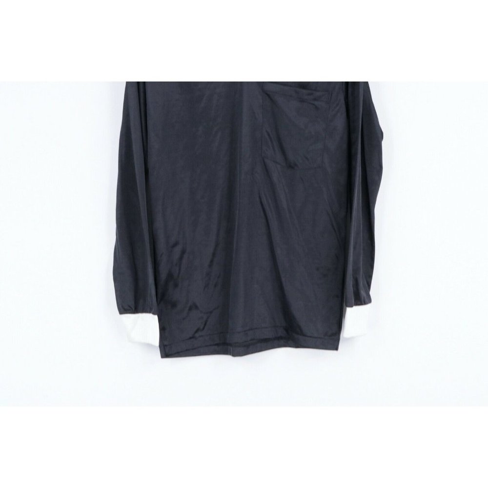 NOS Vintage 80s Umbro Collared Spell Out Long Sleeve Soccer Jersey Black Small - Picture 3 of 8